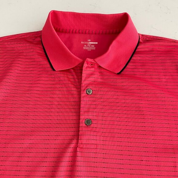 Grand Slam Golf Short Sleeve Striped Polo Polyester Shirt Red + Black Sz XL - Picture 3 of 14
